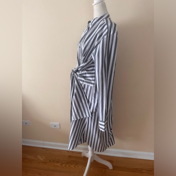 Proenza Schouler White Label Stripe Poplin Tied Shirt Dress - Picture 7 of 11